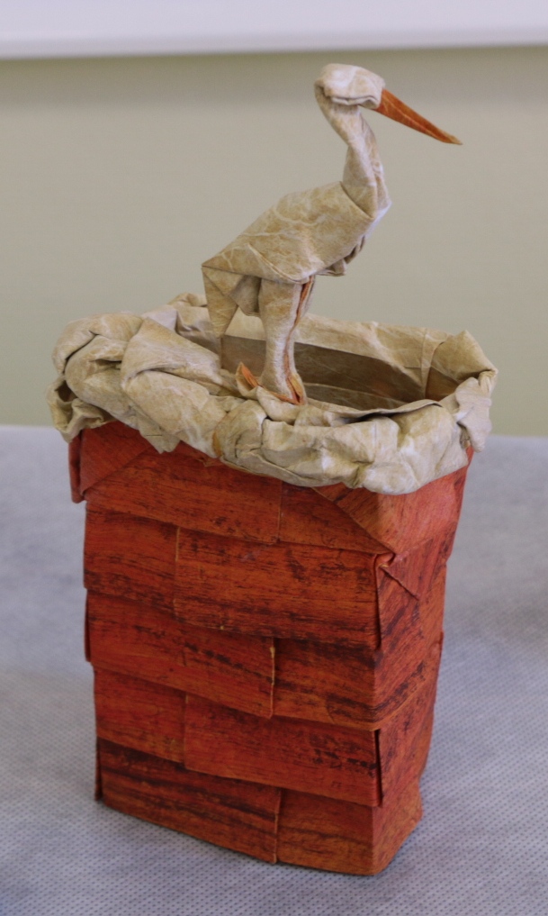 Cigogne sur la cheminée « Chimney sweep » de Sébastien Limet